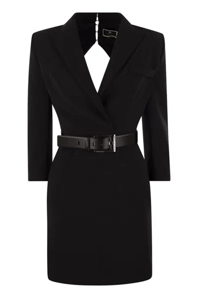 ELISABETTA FRANCHI ELISABETTA FRANCHI ROBE-MANTEAU IN CREPE WITH CUT OUT BACK