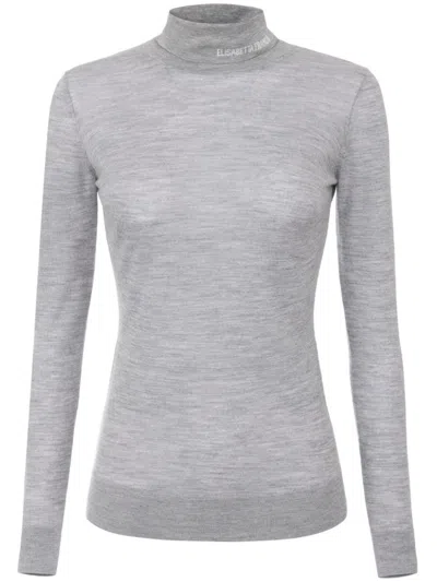 ELISABETTA FRANCHI ROLL NECK SEMI-SHEER JUMPER