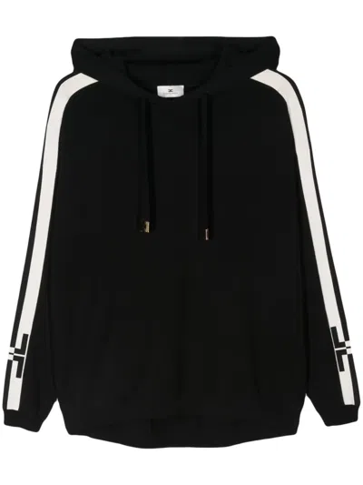 ELISABETTA FRANCHI SIDE-STRIPE HOODED JUMPER