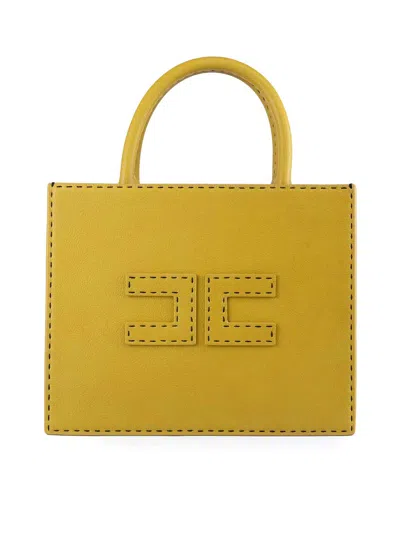 ELISABETTA FRANCHI SMALL LEATHER-EFFECT HANDBAG WITH STITCHING