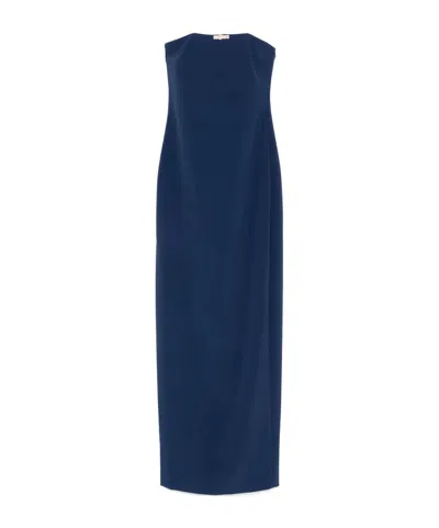 ELISABETTA FRANCHI ELISABETTA FRANCHI LIGHTWEIGHT DOUBLE LAYER CRÊPE RED CARPET DRESS