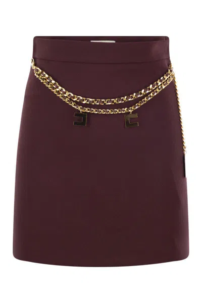 ELISABETTA FRANCHI ELISABETTA FRANCHI STRETCH CREPE MINISKIRT WITH BELT