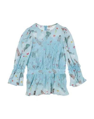 ELISABETTA FRANCHI ELISABETTA FRANCHI TODDLER GIRL TOP SKY BLUE SIZE 6 VISCOSE