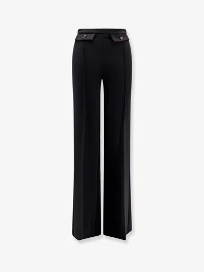 ELISABETTA FRANCHI TROUSERS WITH DOUBLE LOGOED BUTTON