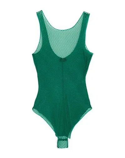 ELISABETTA FRANCHI ELISABETTA FRANCHI WOMAN BODYSUIT GREEN SIZE 6 POLYAMIDE, ELASTANE
