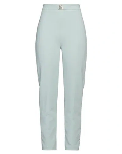 ELISABETTA FRANCHI ELISABETTA FRANCHI WOMAN PANTS SKY BLUE SIZE 12 POLYESTER, ELASTANE