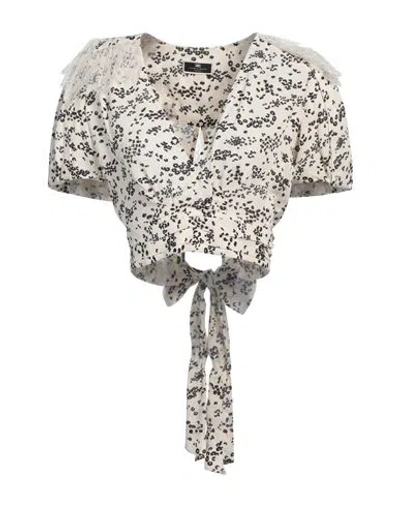 ELISABETTA FRANCHI ELISABETTA FRANCHI WOMAN TOP IVORY SIZE 6 VISCOSE, POLYAMIDE