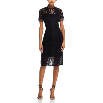 ELIZA J WOMENS LACE OVERLAY MOCK NECK SHEATH DRESS