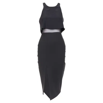 ELIZABETH AND JAMES ELIZABETH AND JAMES KIANDRA MIDRIFF CUT OUT SHEER MIDI DRESS