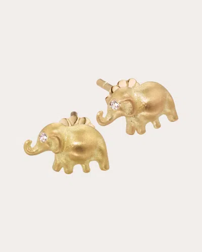 ELIZABETH MOORE WOMEN'S ELEPHANT DIAMOND & 18K GOLD STUD EARRINGS