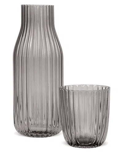 ELLE ELLE SMOKE RIBBED GLASS CARAFE SET