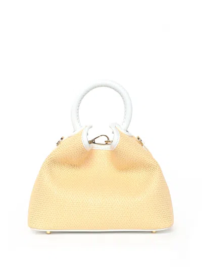 ELLEME BAOZI RAFFIA/LEATHER NATURAL/WHITE