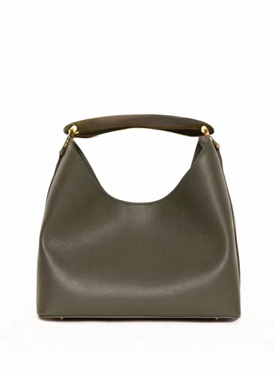 ELLEME BOOMERANG CAVIAR LEATHER KHAKI GREEN