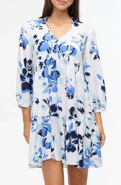 ELLEN TRACY ELLEN TRACY FLORAL TIERED BABYDOLL DRESS