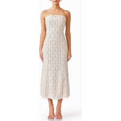 ELLIATT ELLIATT CALI STRAPLESS LACE MIDI DRESS