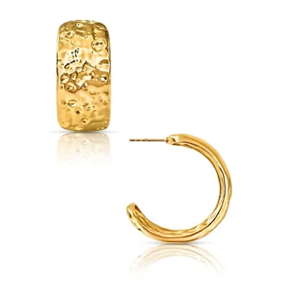 ELLIE VAIL JEWELRY WOMEN'S GOLD ROBBIE HAMMERED HOOP EARRING