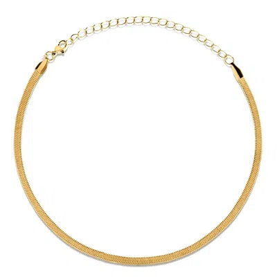 ELLIE VAIL NIC HERRINGBONE CHOKER NECKLACE IN GOLD