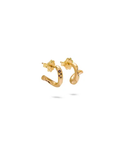 ELOISE JEWELRY WOMEN'S BROWN EDEN EARRINGS COGNAC DIAMONDS