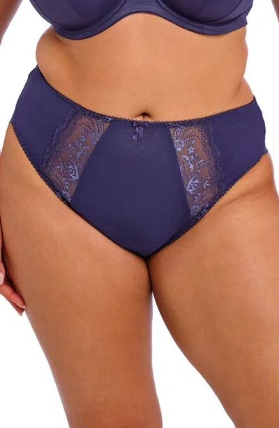 ELOMI ELOMI MORGAN EMBROIDERED LACE INSET HIGH LEG BRIEFS