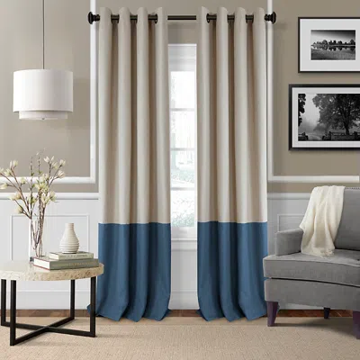 ELRENE HOME FASHIONS BRAIDEN COLOR BLOCK BLACKOUT CURTAIN PANEL, 52 X 84