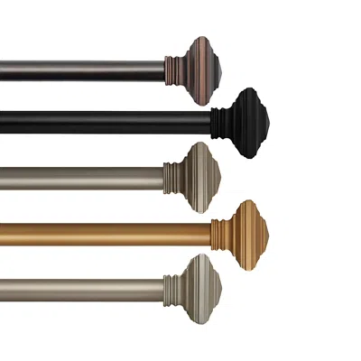 ELRENE HOME FASHIONS FLORENCE ADJUSTABLE CURTAIN ROD WITH SQUARE FINIALS, 28-48