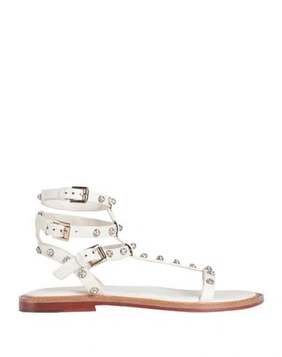 EMANUÉLLE VEE EMANUÉLLE VEE WOMAN SANDALS IVORY SIZE 6 SOFT LEATHER