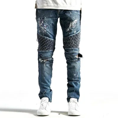 EMBELLISH JEANS EMBELLISH TURKISH BIKER DENIM INDIGO DISTRESSED