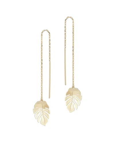 EMBER FINE JEWELRY EMBER FINE JEWELRY 14K BANANA LEAF THREADER EARRINGS