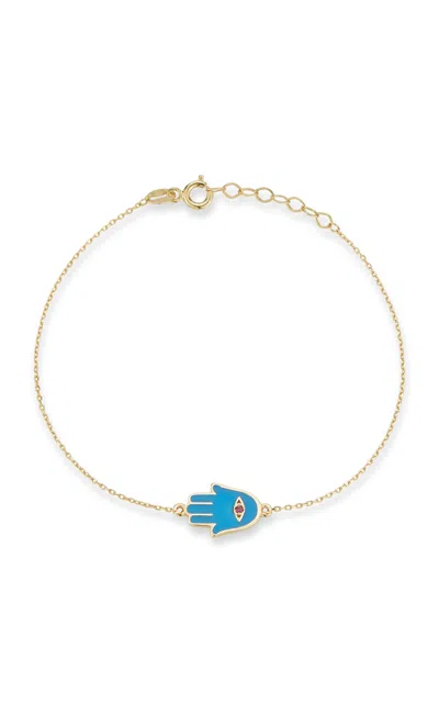 EMBER FINE JEWELRY 14K GOLD & RUBY HAMSA BRACELET