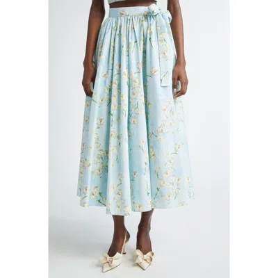 EMILIA WICKSTEAD EMILIA WICKSTEAD EVELYNA FLORAL COTTON POPLIN MIDI SKIRT