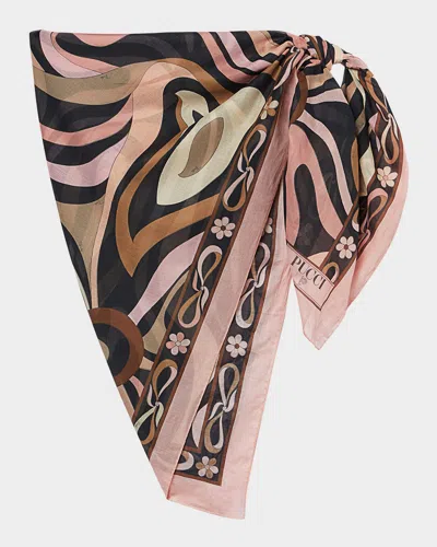 PUCCI MARMO-PRINT COTTON PAREO COVERUP