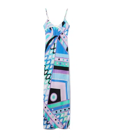 PUCCI VIVARA-PRINT SILK MAXIDRESS