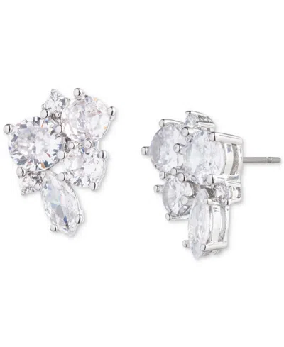 EMILY IN PARIS SILVER-TONE CUBIC ZIRCONIA CLUSTER STUD EARRINGS