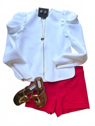 EMILY MCCARTHY WOMEN'S AVA SCUBA JACKET IN WHITE