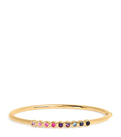 EMILY P WHEELER EMILY P. WHEELER YELLOW GOLD AND MIXED SAPPHIRE JILL BANGLE