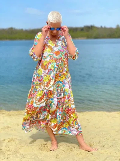 EMILY VAN DEN BERGH EMILY VAN DEN BERGH - BOHO STUFENKLEID PAISLEY-PRINT / WEISS-MULTICOLOUR