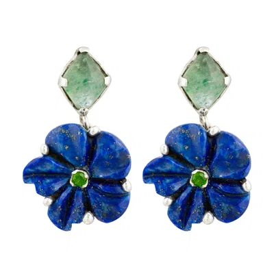 EMMA CHAPMAN JEWELS WOMEN'S BLUE / GREEN THE ROSA LAPIS LAZULI DANGLE EARRINGS
