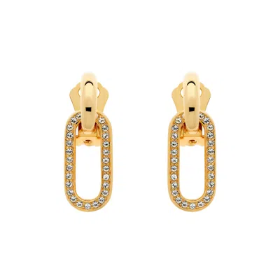 EMMA HOLLAND JEWELLERY WOMEN'S GOLD & CRYSTAL OVAL HOOP CLIP EARRINGS
