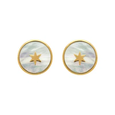 EMMA HOLLAND JEWELLERY WOMEN'S GOLD / WHITE MOTHER OF PEARL & STAR CLIP EARRINGS