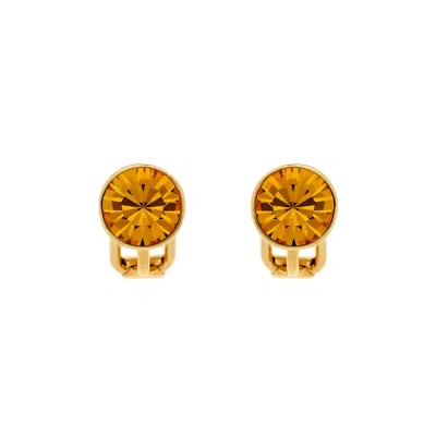 EMMA HOLLAND JEWELLERY WOMEN'S GOLD / YELLOW / ORANGE TOPAZ CRYSTAL STUD CLIP EARRINGS