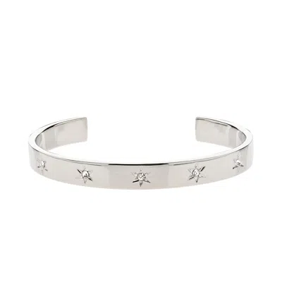 EMMA HOLLAND JEWELLERY WOMEN'S SILVER PLATINUM & CRYSTAL STAR CUFF
