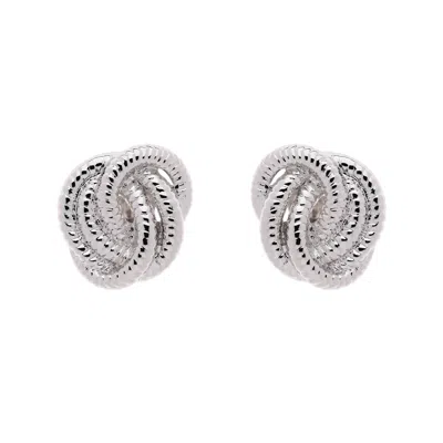 EMMA HOLLAND JEWELLERY WOMEN'S SILVER PLATINUM KNOT CLIP EARRINGS