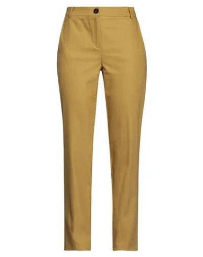 EMME BY MARELLA EMME BY MARELLA WOMAN PANTS MUSTARD SIZE 2 COTTON, POLYAMIDE, ELASTANE