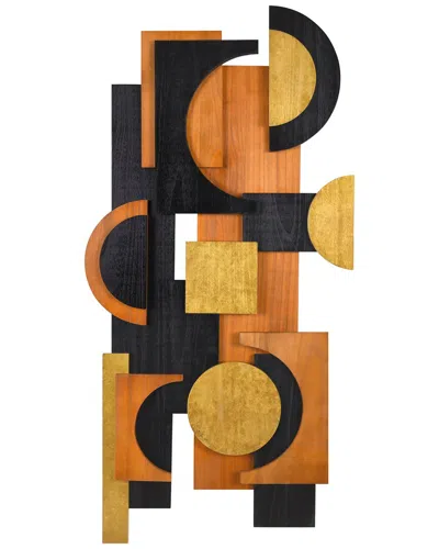 EMPIRE ART DIRECT EMPIRE ART DIRECT AMBER EMBRACES II HANDMADE DIMENSIONAL SOLID WOOD ABSTRACT WALL ART