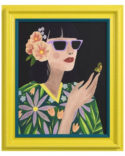 EMPIRE ART DIRECT EMPIRE ART DIRECT FLORAL FEMALE HAND-PAINTED EMBELLISHED CANVAS WALL ART WITH BAROQUE FRAME