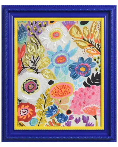EMPIRE ART DIRECT EMPIRE ART DIRECT FLORAL SYMPHONY HAND-PAINTED EMBELLISHED CANVAS WALL ART WITH BAROQUE FRAME