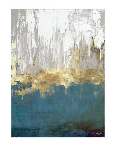 EMPIRE ART DIRECT EMPIRE ART DIRECT GOLDEN BLUE HORIZONS WASHABLE ABSTRACT ART AREA RUG