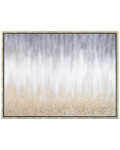EMPIRE ART DIRECT EMPIRE ART DIRECT GOLDEN CASCADE TEXTURED GLITTER HAND-PAINTED FRAMED CANVAS WALL ART