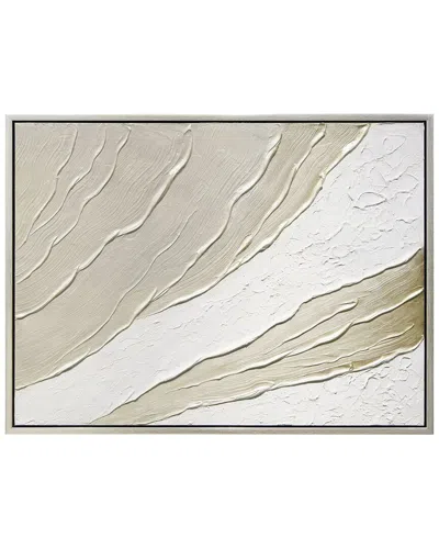 EMPIRE ART DIRECT EMPIRE ART DIRECT METALLIC WAVES TEXTURED HAND-PAINTED FRAMED CANVAS WALL ART