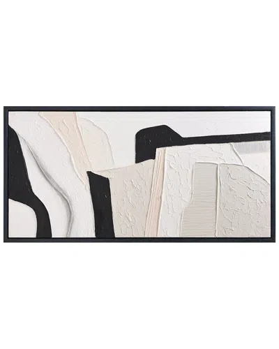 EMPIRE ART DIRECT EMPIRE ART DIRECT MONOCHROME ABSTRACT HEAVILY TEXTURED HAND-PAINTED FRAMED CANVAS WALL ART